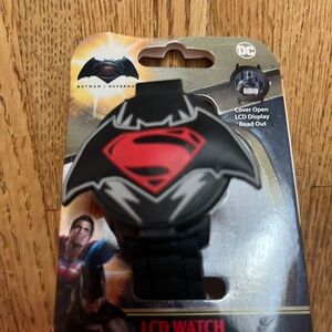 DC Comics Black and Red Superman Kids LCD Watch